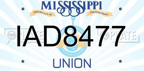IAD8477 Mississippi License Plate