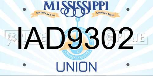 IAD9302 Mississippi License Plate