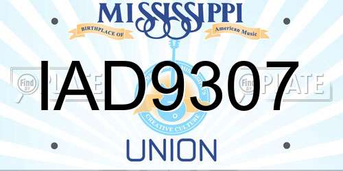 IAD9307 Mississippi License Plate