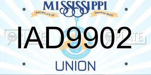 IAD9902 Mississippi License Plate
