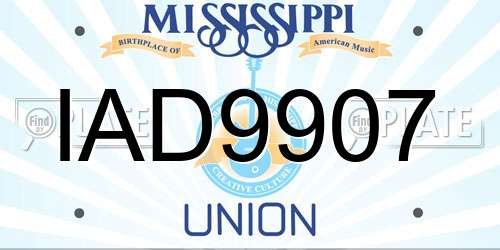 IAD9907 Mississippi License Plate