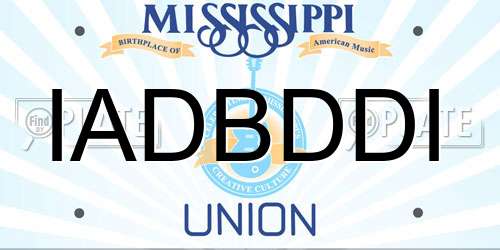 IADBDDI Mississippi License Plate