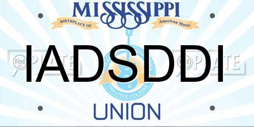 IADSDDI Mississippi License Plate
