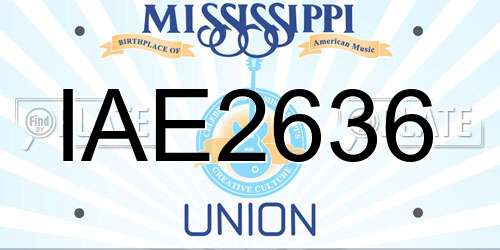 IAE2636 Mississippi License Plate