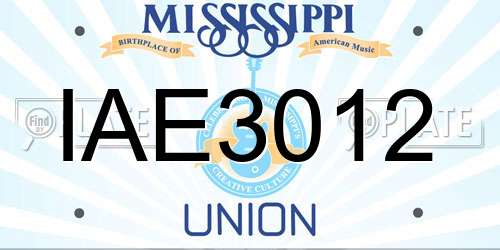 IAE3012 Mississippi License Plate