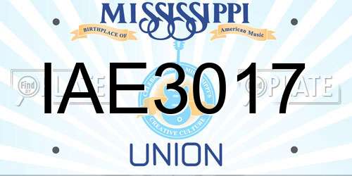 IAE3017 Mississippi License Plate