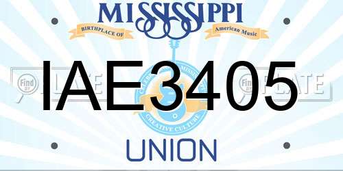 IAE3405 Mississippi License Plate