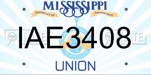 IAE3408 Mississippi License Plate