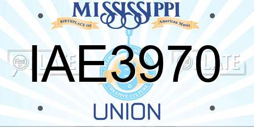IAE3970 Mississippi License Plate