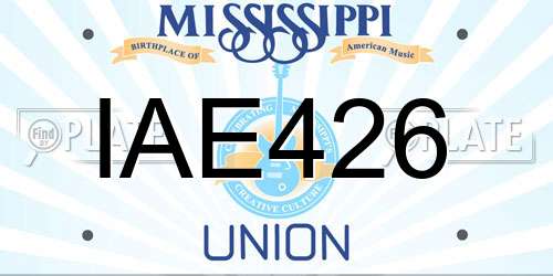 IAE426 Mississippi License Plate