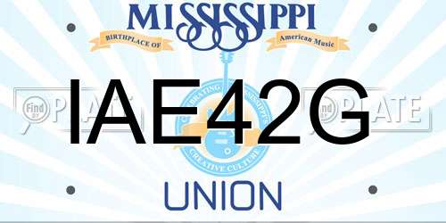 IAE42G Mississippi License Plate