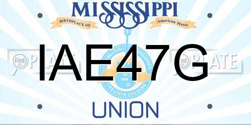 IAE47G Mississippi License Plate