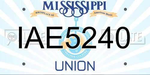 IAE5240 Mississippi License Plate