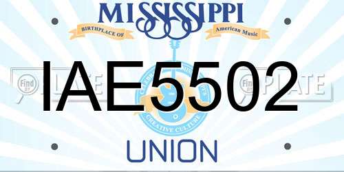 IAE5502 Mississippi License Plate
