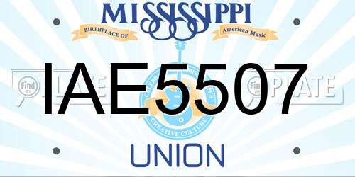 IAE5507 Mississippi License Plate