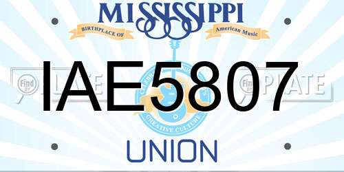IAE5807 Mississippi License Plate