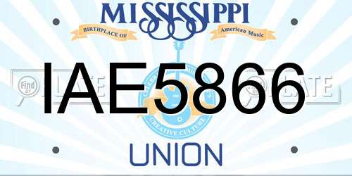 IAE5866 Mississippi License Plate