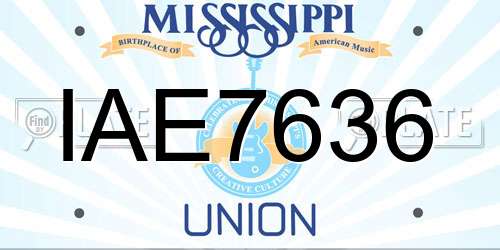 IAE7636 Mississippi License Plate