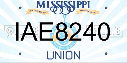 IAE8240 Mississippi License Plate