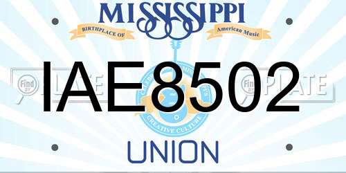 IAE8502 Mississippi License Plate