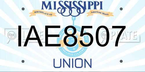 IAE8507 Mississippi License Plate