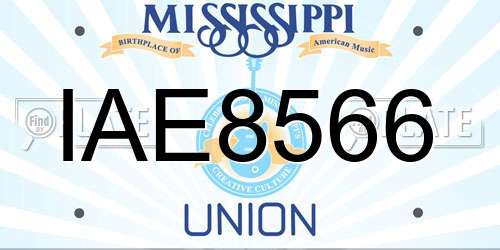 IAE8566 Mississippi License Plate