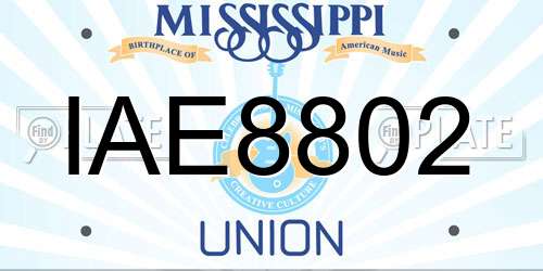 IAE8802 Mississippi License Plate
