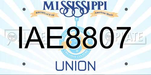IAE8807 Mississippi License Plate