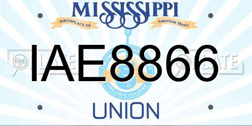 IAE8866 Mississippi License Plate