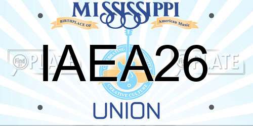 IAEA26 Mississippi License Plate