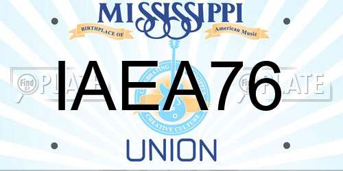 IAEA76 Mississippi License Plate