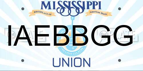 IAEBBGG Mississippi License Plate
