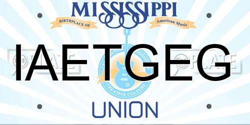 IAETGEG Mississippi License Plate
