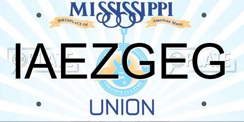 IAEZGEG Mississippi License Plate
