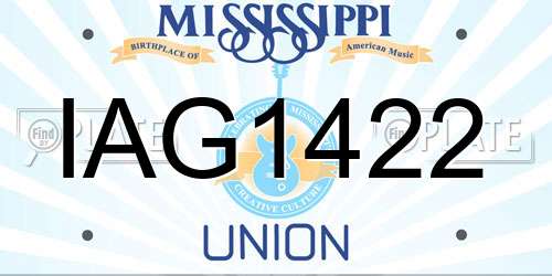 IAG1422 Mississippi License Plate