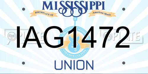 IAG1472 Mississippi License Plate