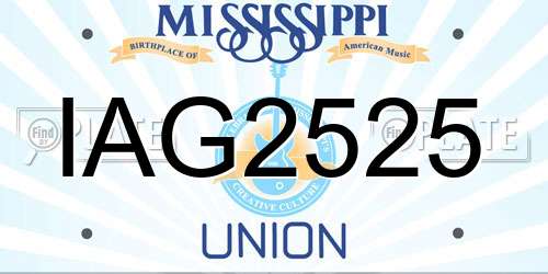 IAG2525 Mississippi License Plate