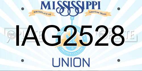 IAG2528 Mississippi License Plate