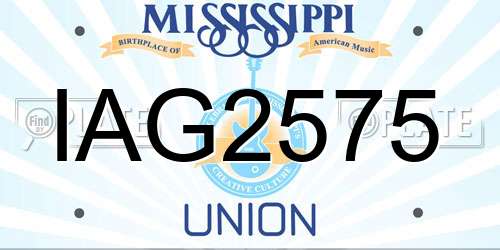 IAG2575 Mississippi License Plate