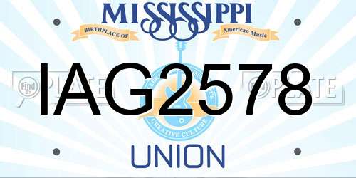 IAG2578 Mississippi License Plate