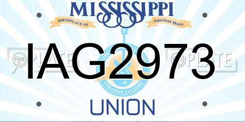 IAG2973 Mississippi License Plate