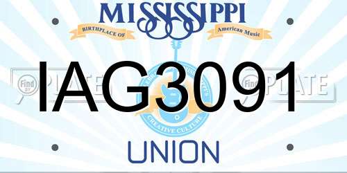 IAG3091 Mississippi License Plate