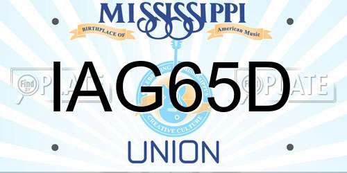 IAG65D Mississippi License Plate