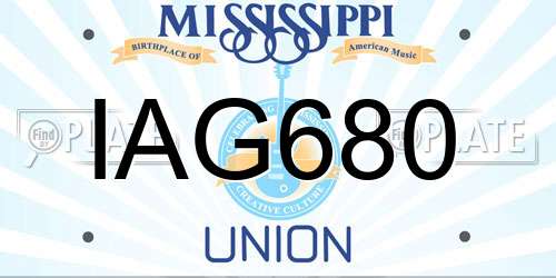 IAG680 Mississippi License Plate