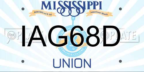 IAG68D Mississippi License Plate
