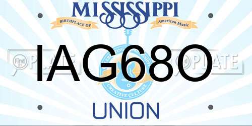 IAG68O Mississippi License Plate
