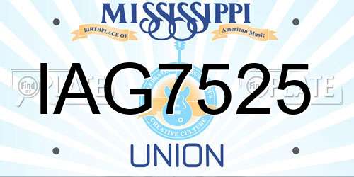 IAG7525 Mississippi License Plate