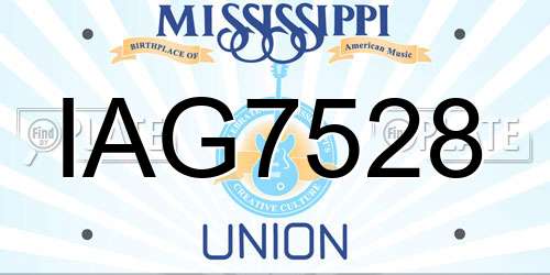 IAG7528 Mississippi License Plate