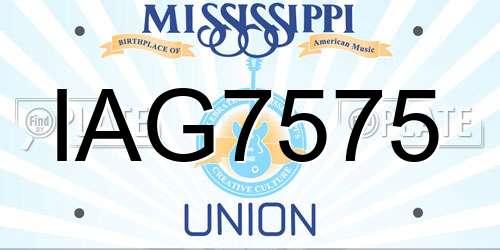 IAG7575 Mississippi License Plate