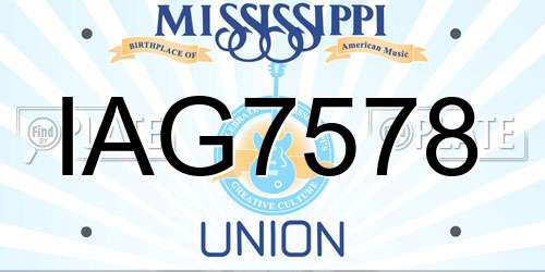 IAG7578 Mississippi License Plate